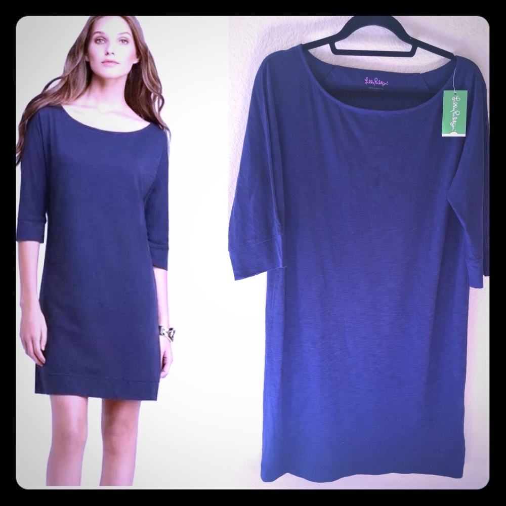 Lilly Pulitzer Cassie Slub Pima Cotton True Navy L
